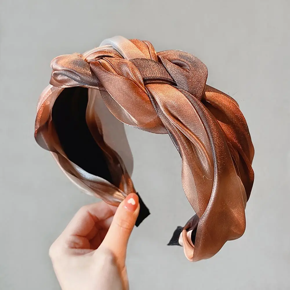 

Mesh Headwear Makeup Wide Edge Wash Face Women Headband Twisted Braid Hair Hoop Hair Accessories Korean Style Headband