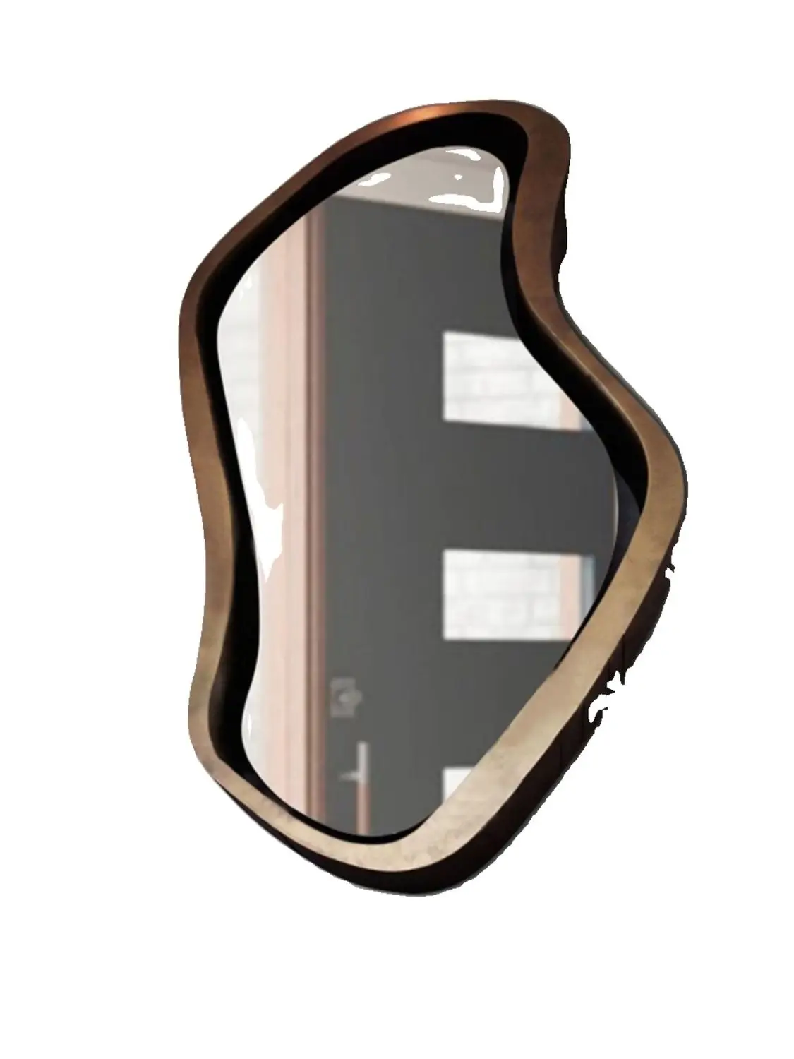 

light luxury wall mounted art decoration mirror irregular shaped mirror bathroom makeup mirror，Nordic irregular dressing mirror