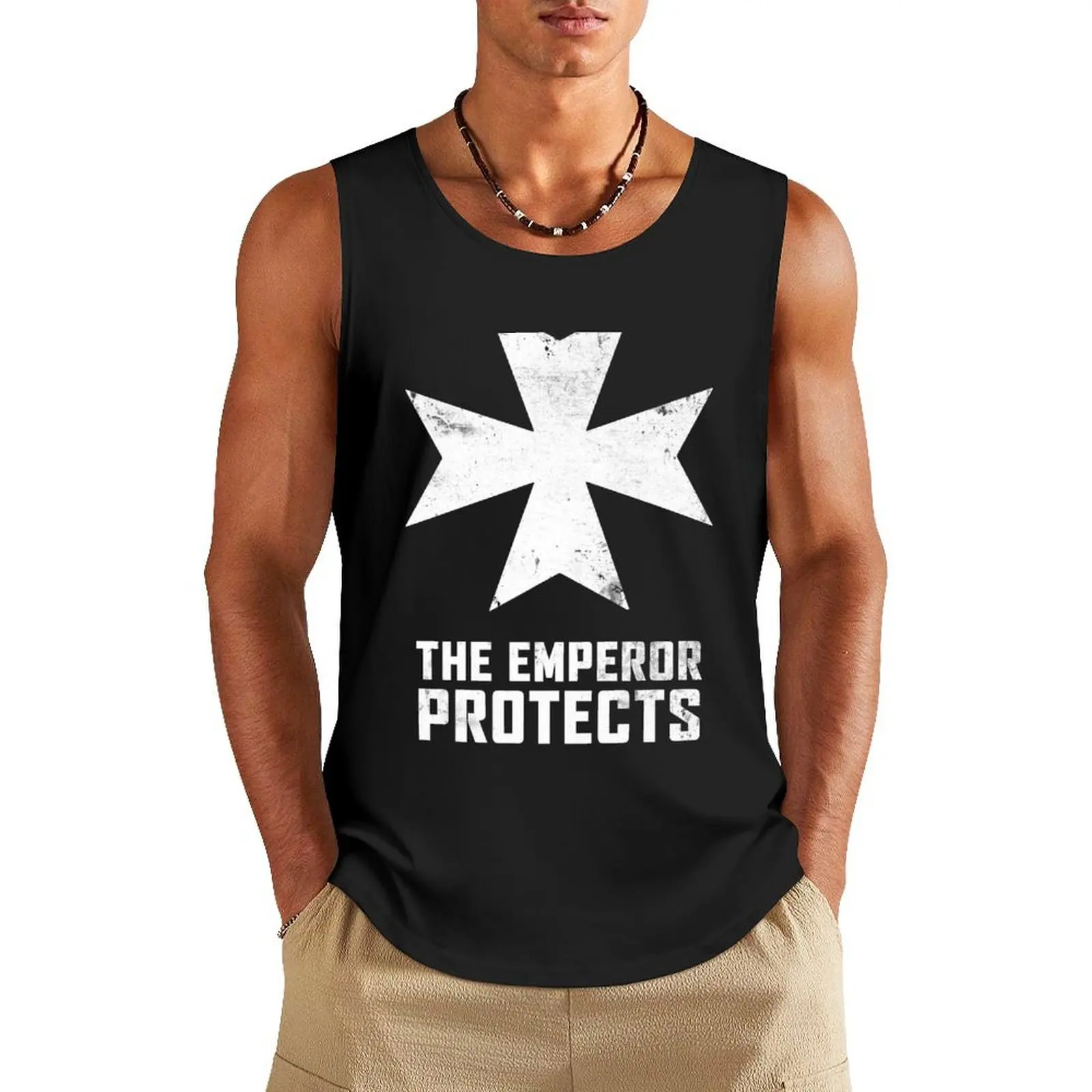 

The Emperor Protects (White) Tank Top Men's clothing brands gym shirt men Gym t-shirt man