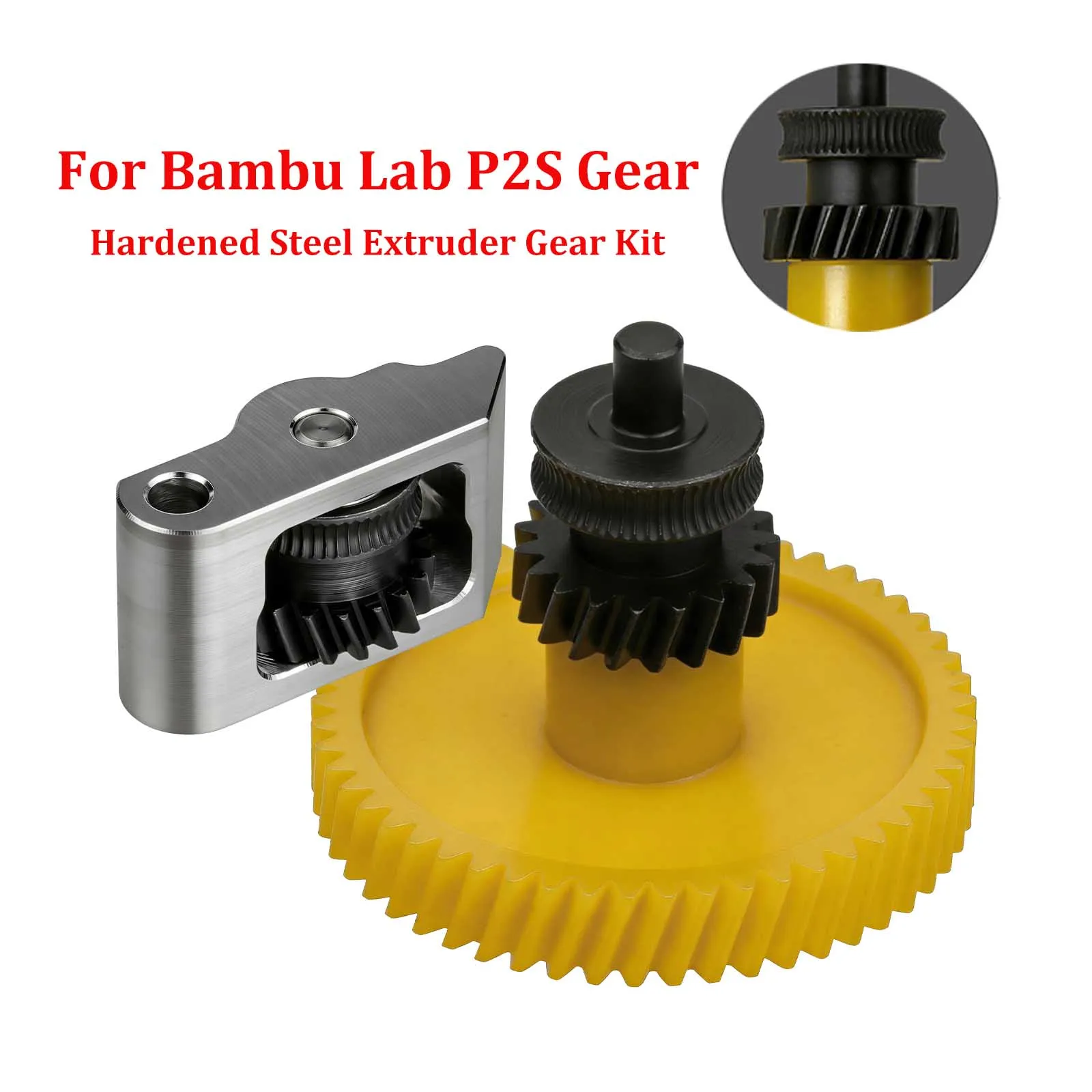 

For Bambu Lab P2S Extruder Gear Kit Integrated Hardened Steel Extrusion Gear Assembly For Bambulab P2S 3D Printer Accessories