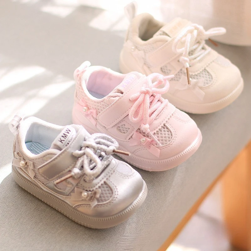 

22026 New Spring Autumn Kids Shoes Girls Mesh Breathable Toddler Children Shoes Soft Sole Outdoor Kids Tennis Fashion Sneakers