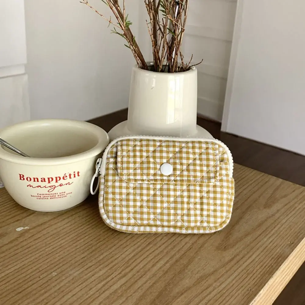

Stripe Floral Coin Purse Flower Korean Style Small Makeup Lipstick Bag Earphone Bag Jewelry Packing Bag Mini Canvas Storage Bag