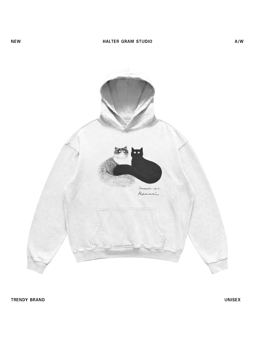 

Новинка осени 2025: Уютная теплая толстовка с капюшоном из чистого хлопка с принтом в гонконгском стиле для студентов, с длинными рукавами