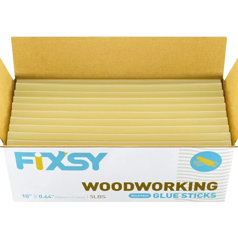 

FIXSY Hot Glue Gun Sticks Woodworking, Multi Temp, Full Size 10" Long x .44" Diameter 7/16 11mm, 5LB Box Glue Stick, Approx