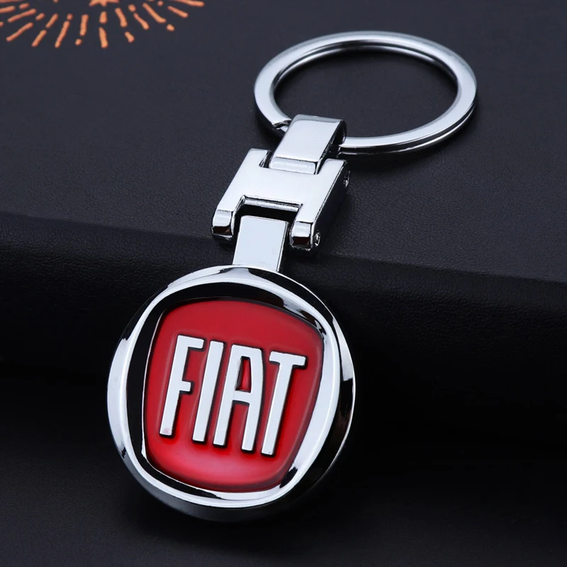 High Quality Zinc Alloy Car Keychain Key Holder Decoration For Fiat Panda Bravo Punto Croma 500 595 Keyring Gift Car Accessories