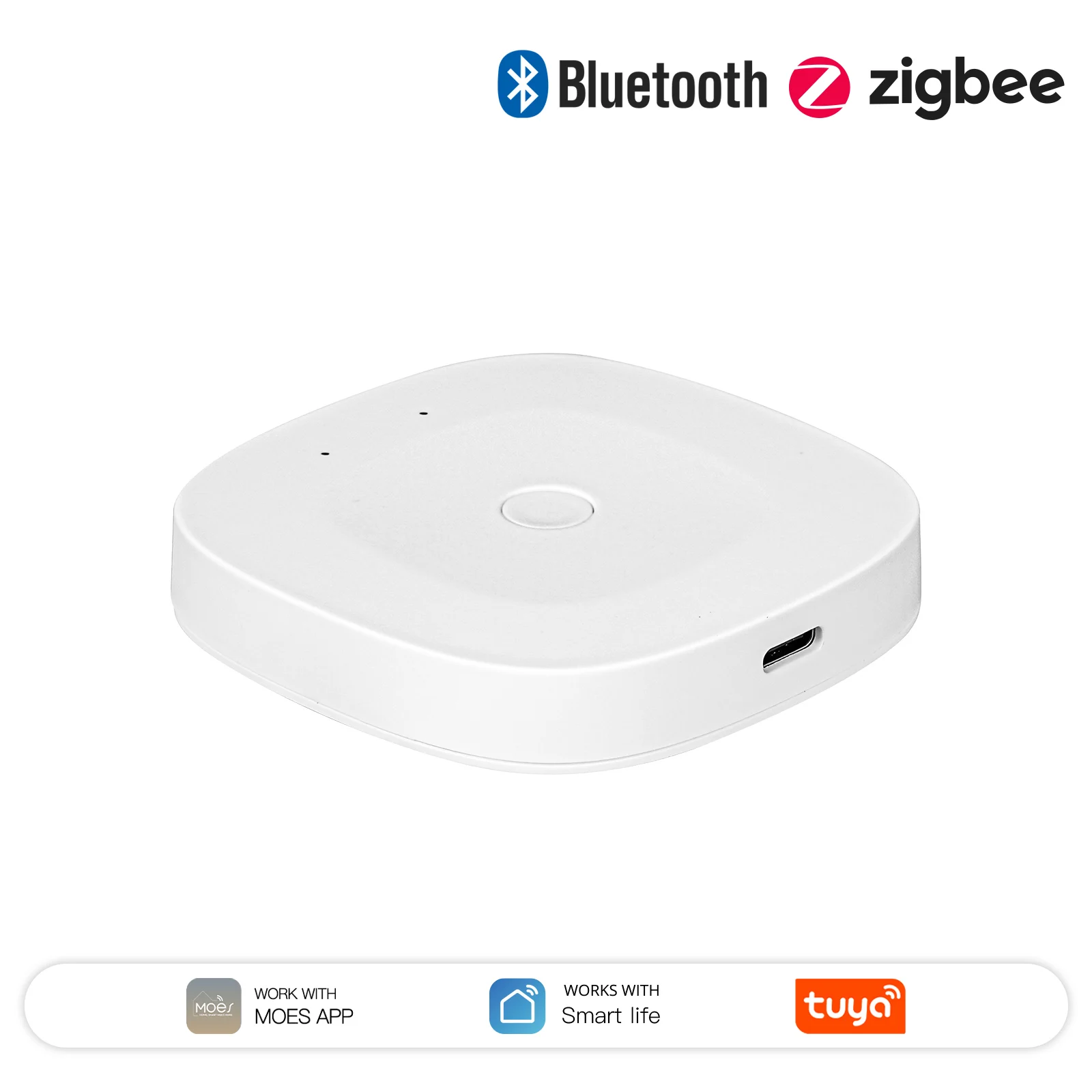 MOES Smart Home Hub, Bluetooth/ZigBee/Multi-Mode-Gateway, kompatibel mit Tuya App, Alexa Google Home, Typ-C-Anschluss, drahtloses Netzwerk