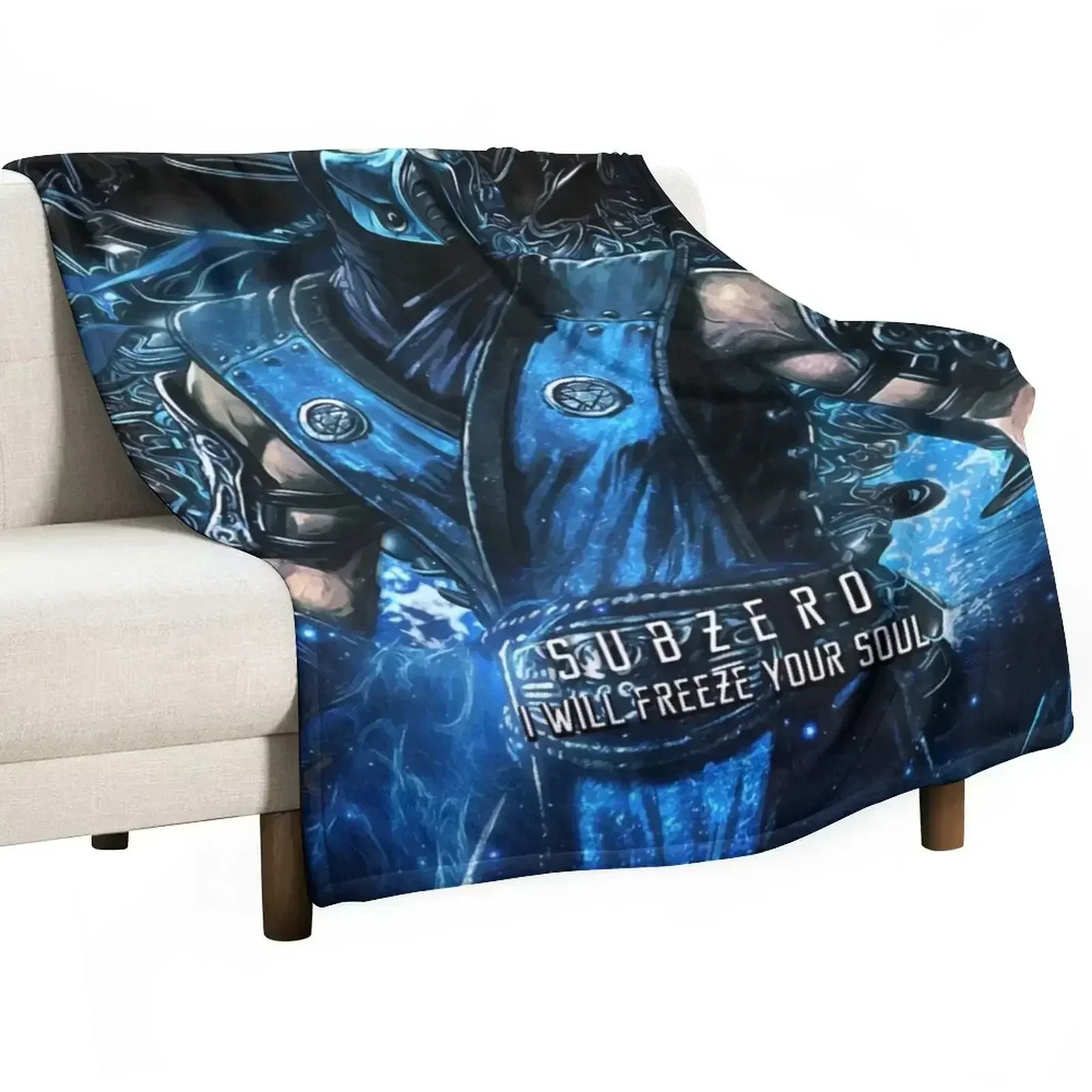 Mortal Kombat subzero Throw Blanket Vintage warm winter christmas gifts Flannel Custom Decorative Sofa Blankets
