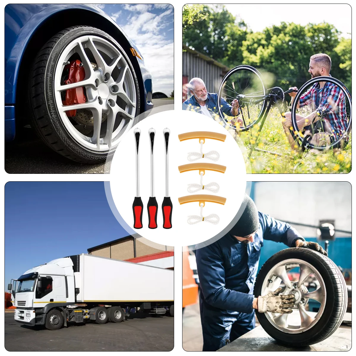 Neue Reifenwechselhebel-Werkzeuge, Motorrad-Reifenreparatur-Set, Auto-Reifenheber, Fahrrad-Reifenheber, Felgenschutz, Reifenreparaturwerkzeug – Detail 7