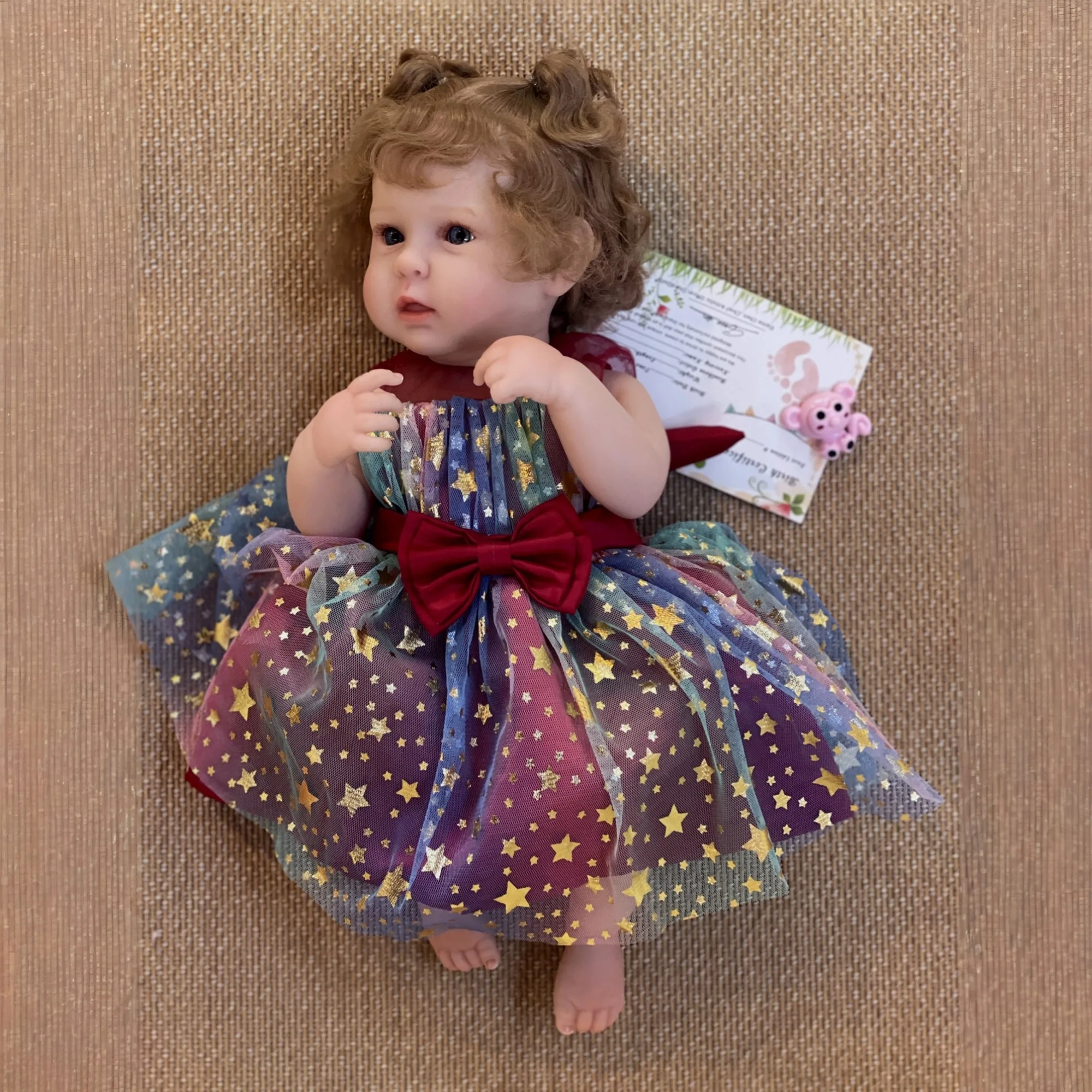 1 Pc 18.9 インチフルボディソフトビニールベベリボーン人形女の子手作り 3D 塗装新生児人形子供の誕生日プレゼント