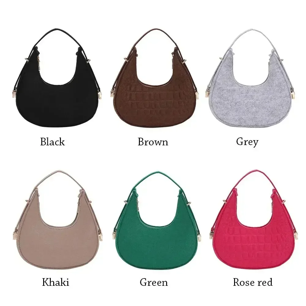 BBA050   Women's Fashion Small Clutch Handbags Retro Solid Color PU Leather Shoulder Underarm Hobos Bag