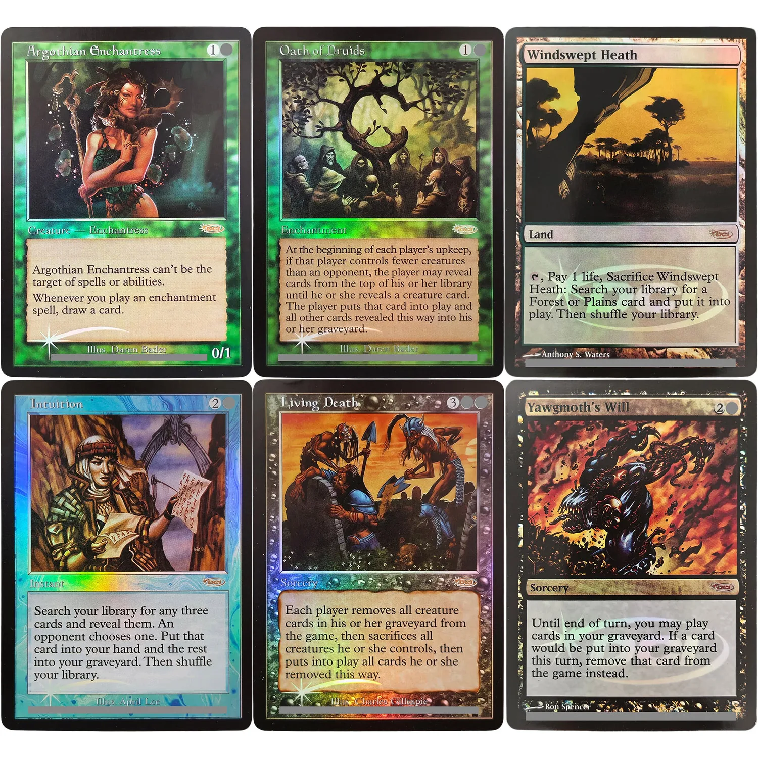 JDG TCG Proxy Magical Card Oath of Druids Argothian Enchantress Intuition Living Death Wheel of Fortune Yawgmoth's Will Ritual