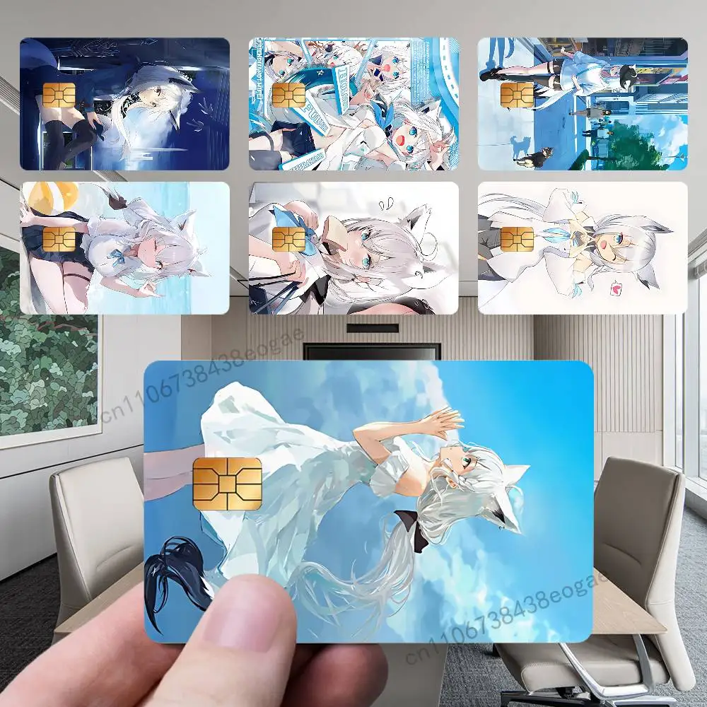 

Cute S-Shirakami F-Fubuki Decorative Credit Card Skin Protection Card Stickers Creative Credit Debit Card Stickers