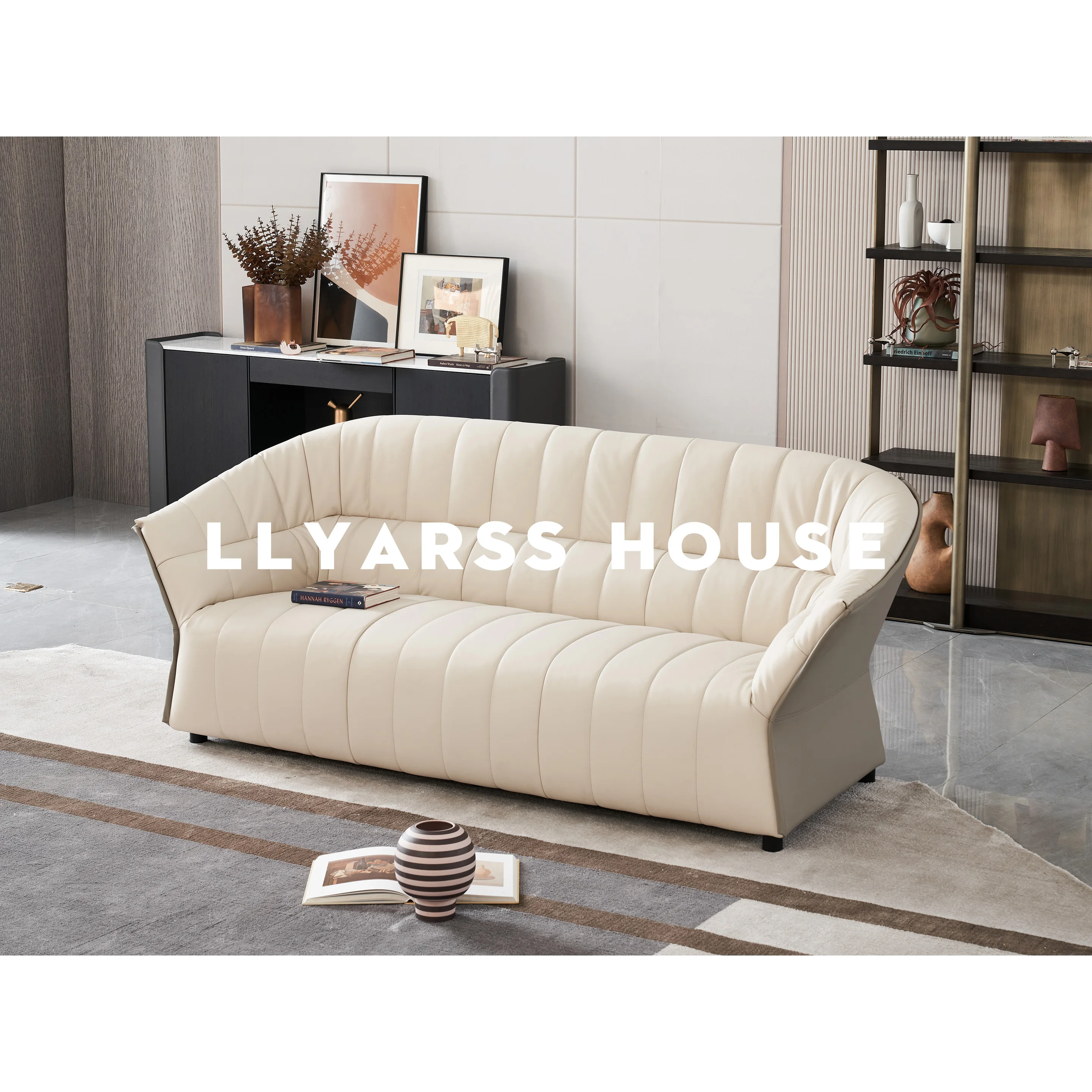 [new product] llyarss lias / sofa / light luxury Italian minimalist living room three person full leather / ml