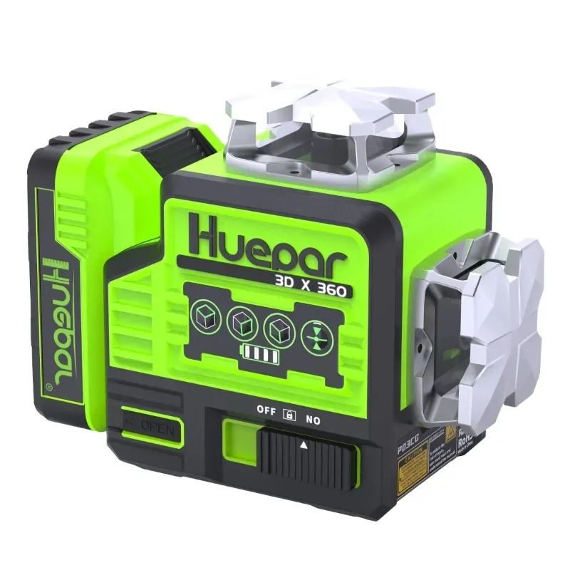 New 3D Laser Levels P03CG 12 Lines Cross Line Green Beam Rotary Laser Level