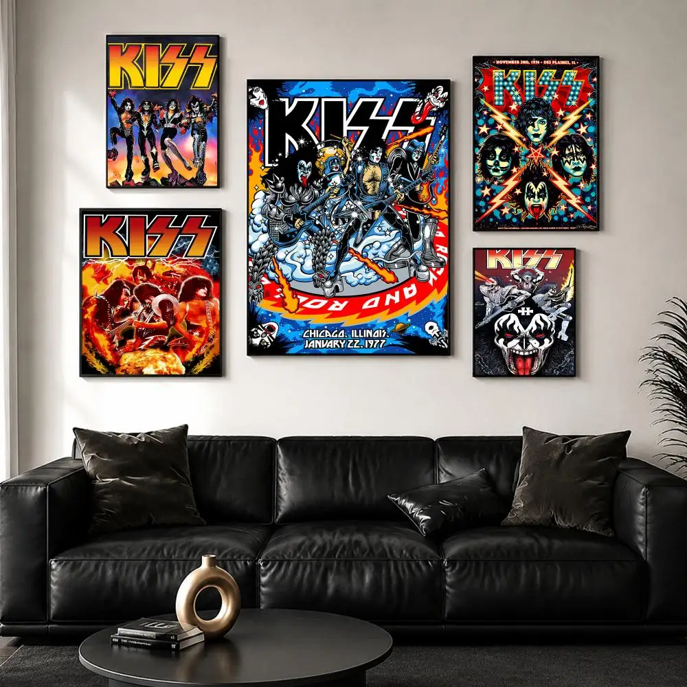 Rock Band Album K-Kiss Poster Decorative Wall Art Sticker Mural Print for Bedroom Living Room Hallway Home Decor Gift view 2