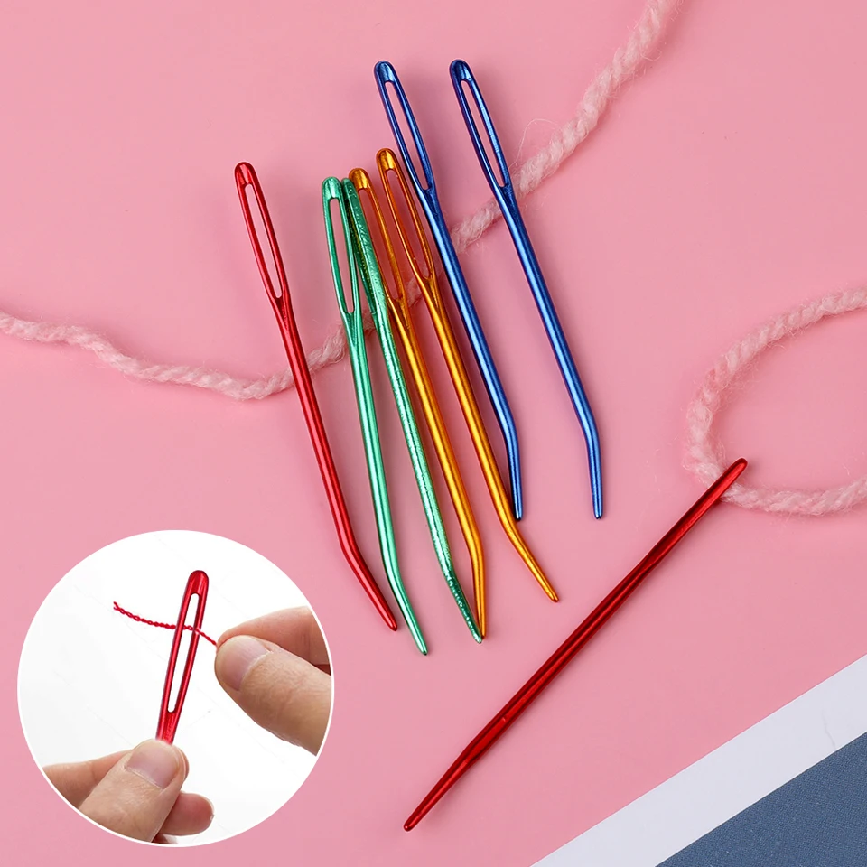 KRABALL Large Eye Blunt Yarn Needle Set Bent Tip Tapestry Needles for Yarn Hand Sewing and Knitting Crochet Tools Accessories