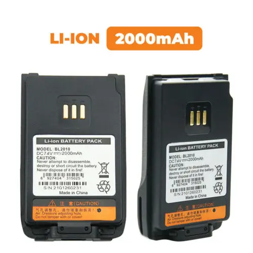 

2pcs NEW 7.4v 2000mAh Li-ion Battery Pack BL2010 for Radio Walkie Talkie HYT/Hytera UL913 PD562 PD502 Two Way Radio