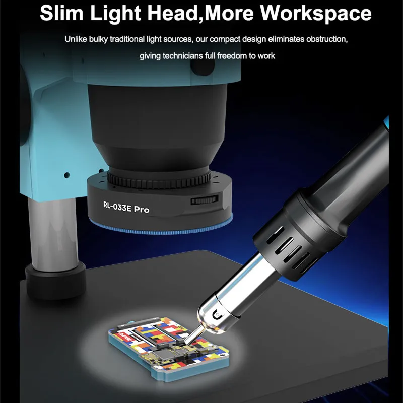 

RELIFE RL-033E Pro, безбликовый микроскоп, регулируемый поляризационный светильник для ремонта сварки материнской платы, 32 светодиодные бусины, источник света