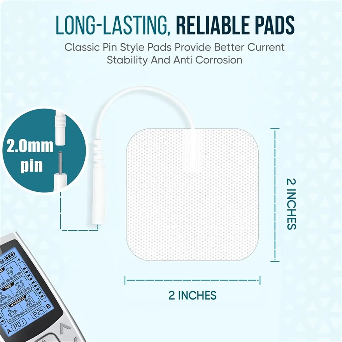 2 × 2 Inch TENS Replacement Electrode Pads