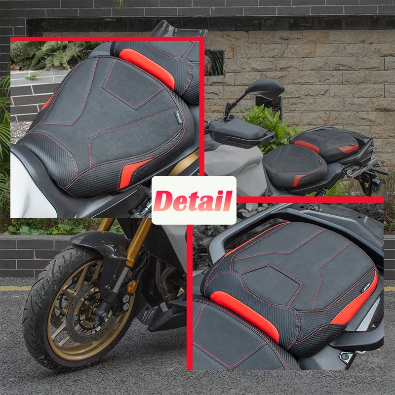 Motorcycle Seat Cushion for Yamaha Tracer 9 GT 2021 2022 2023 2024  Driver Passenger pad  Front Rear Thicken Leather Seat Cover