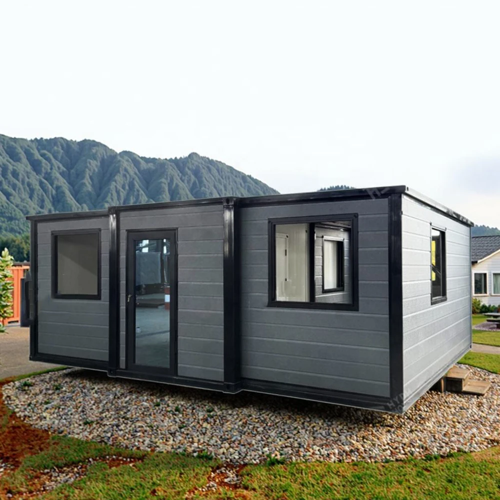 2 Bedroom Foldable Tiny Home Luxury 20ft 40ft Prefabricated House Portable Prefab Modular Expandable Container House with Solar