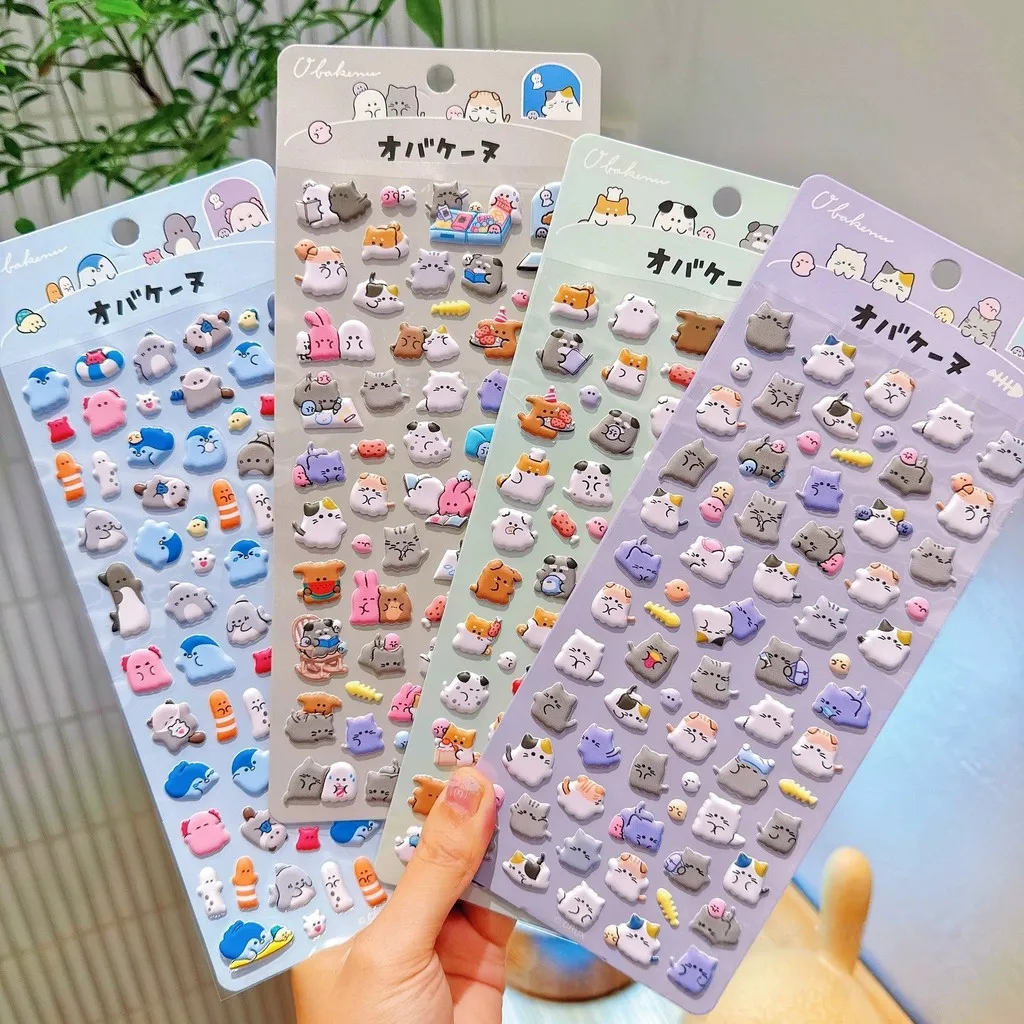 

4Pack Fun 3D Animal EVA Bubble Stickers - Cute Cartoon Embellishments for Diaries DIY Projects Golden Memory Stickers Store