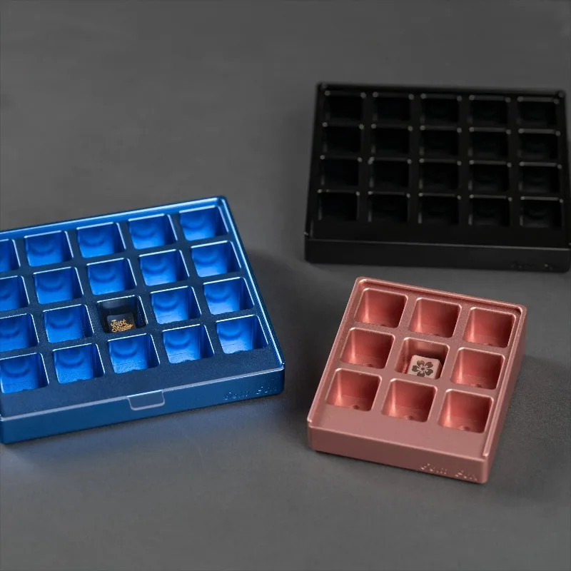 GEM Aluminum Keycaps Collection Box Custom CNC Keycap Storage Box Dustproof Display Case for Mechanical Keyboard Accessories