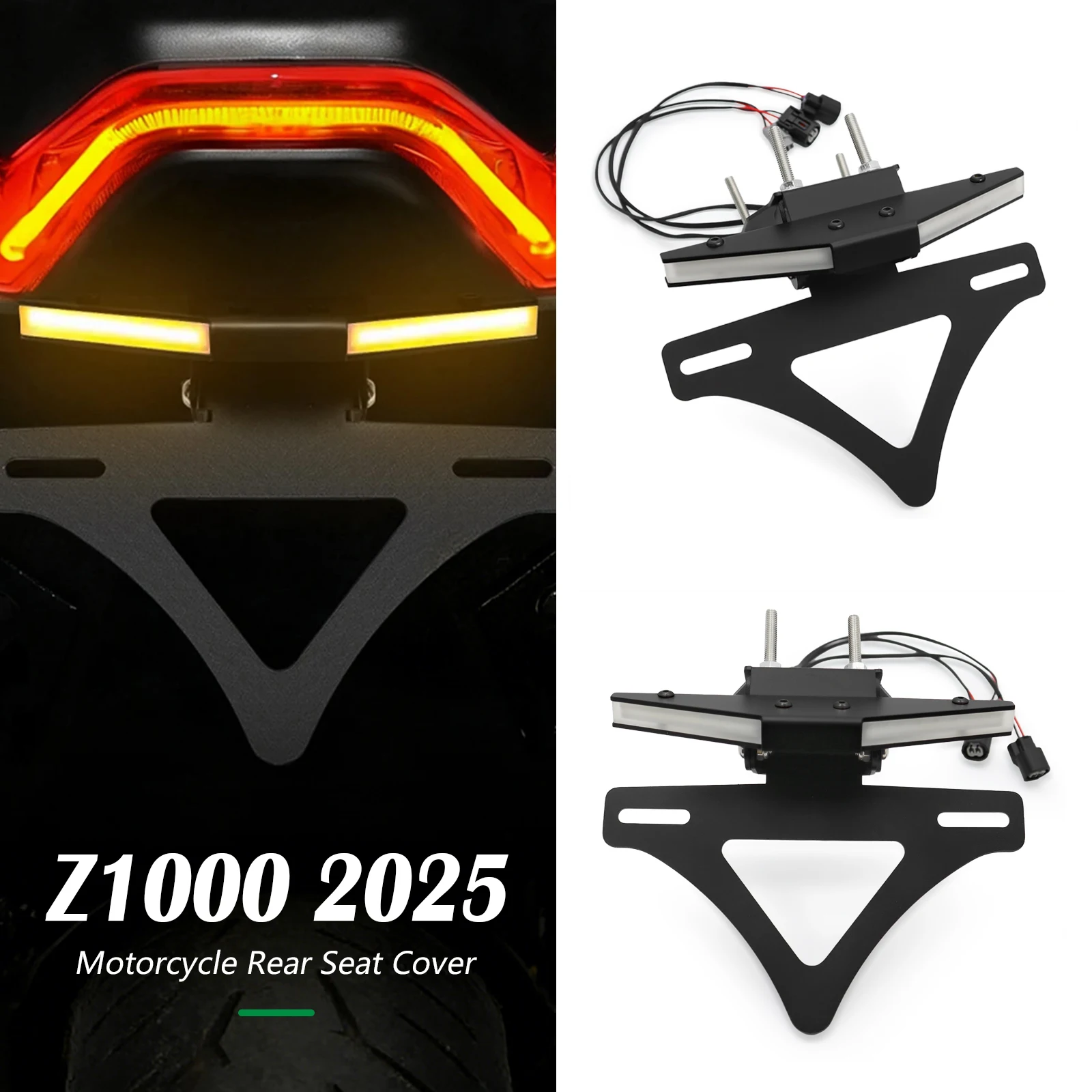 

Motorcycle Accessories License Plate Holder Bracket with turn signals For Kawasaki Z1000 z1000 2025