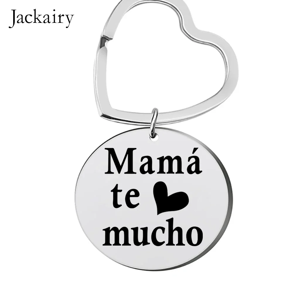 Spanish Mother's Day Keychain Mamá Te Quiero Mucho Keyring Pendant Necklace Birthday Christmas Gifts for Mom