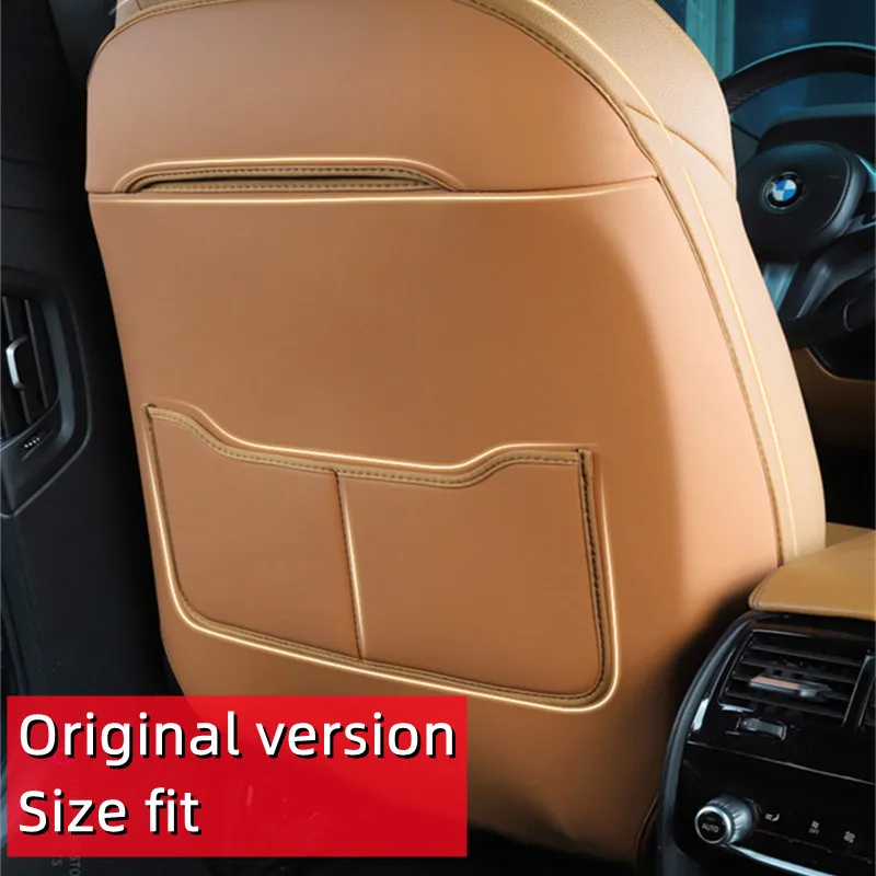 For BMW Seat Back Anti-kick Pad Upgrad Full Surround Leather Anti Dirty Mat Rear Row 3 / 5 Series X1 X3 X4 Wear-proof Protector