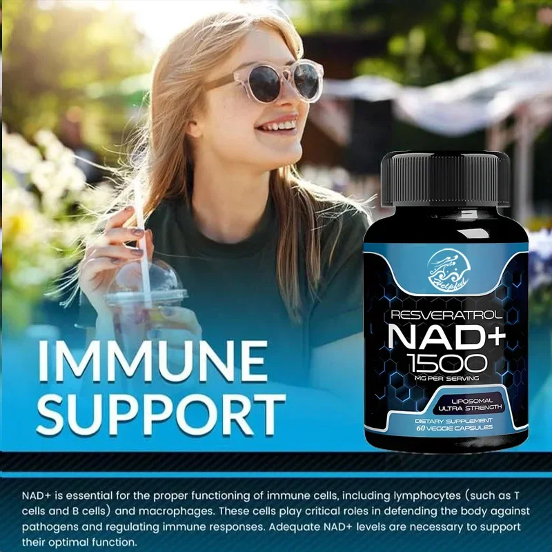 NAD-Ergänzungsmittel, 1500 Milligramm Resveratrol mit NAD-Ergänzungsmittel, Neuheitsergänzungsmittel, Supportingcell Health60 Kapseln