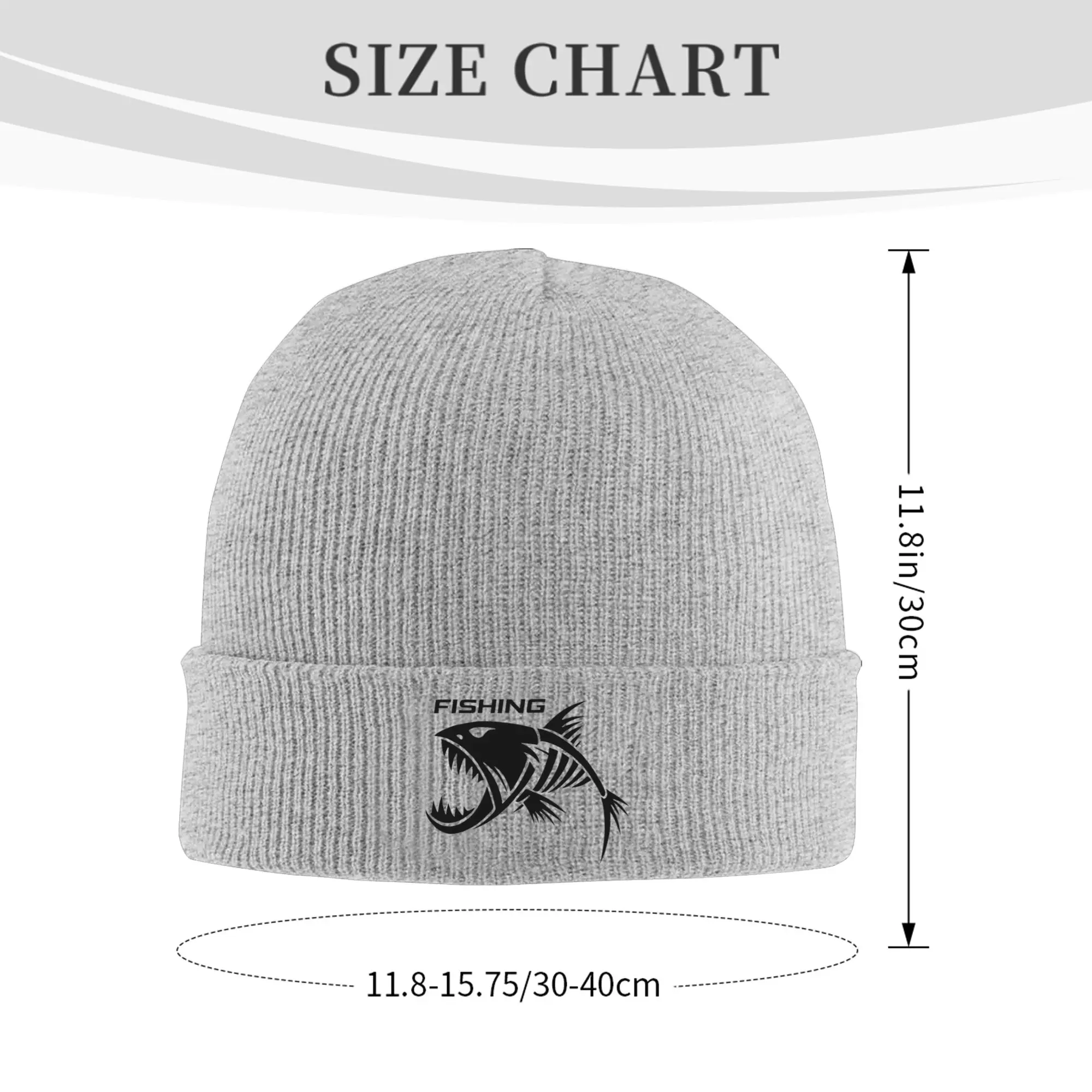 Fishing Skeleton Fish Printed Winter Skullies Beanies Hat Warm Autumn Knitted Hats Bonnet Caps for Women Men
