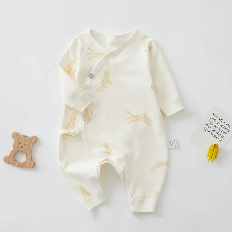 Newborn Clothes Rompers Long-sleeved One-piece Baby Butterfly Clothes Climbing Clothes Autumn and Winter Baby Clothes