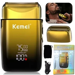 Kemei KM-TX10 Electric Shaver Rechargeable Hair Beard Razor Bald Head Shaving for Men Electric with LCD Display Haircut Machine