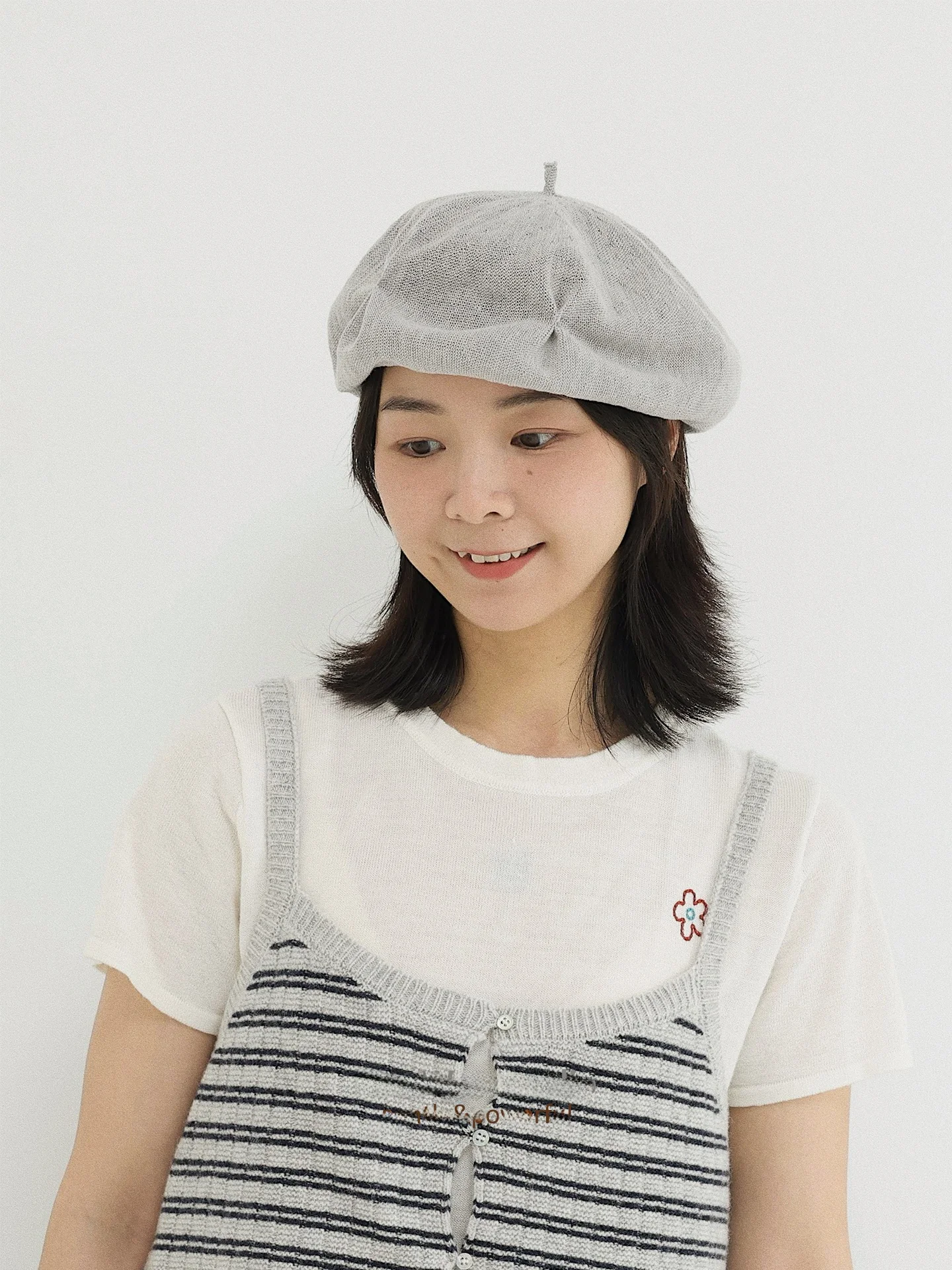 onewan-軽量リネンプリーツベレー帽-通気性抜群-涼しい和風-丸顔に似合う-ふんわりペインターハット-若者向け