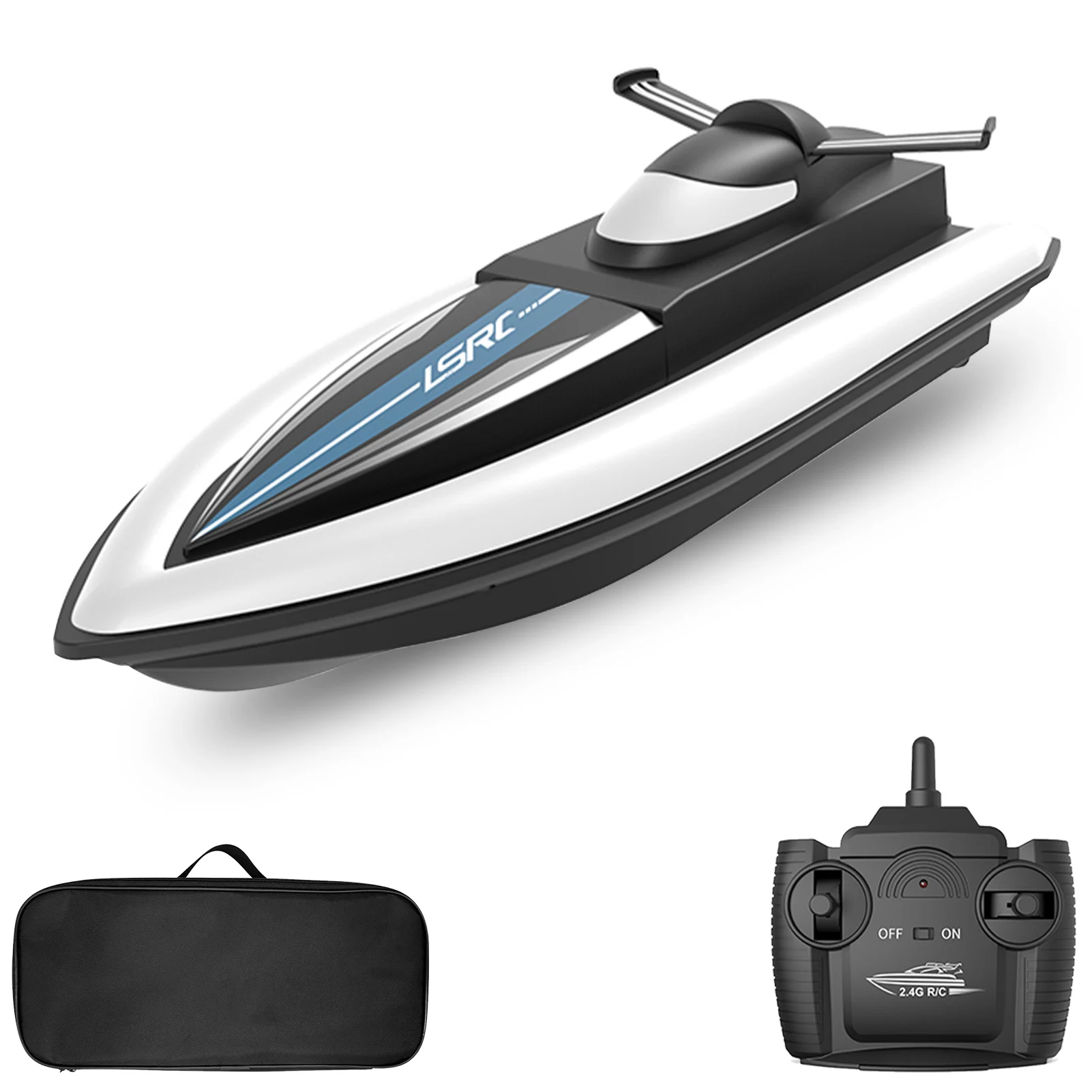 LSRC RC Boat Remote Control Boat Race Boat 2.4GHz Waterproof Toy for Lake Pool Sea Gift for Kids Boys Girls