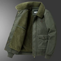 Warm Parkas Wool Cotton Coat Military Windbreaker Men Bomber Jacket Tactical Luxury Brand Men's Clothing Winter Outerwear Zipper