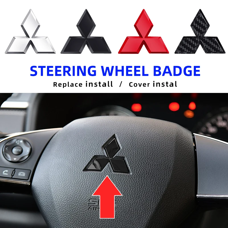 

1pcs ABS Car Steering Wheel Cover Sticker Auto Interior Decoration for Mitsubishi Lancer EX Galant ASX Outlander Pajero Eclipse