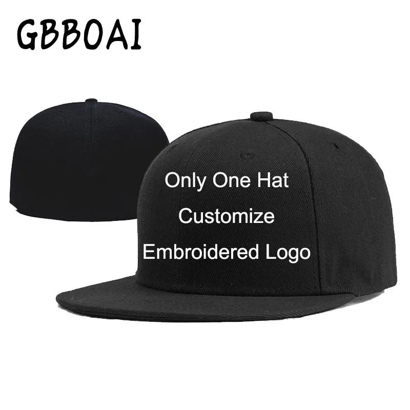 

Custom Logo Fitted Snapback Hat Team Embroidery Letters Baseball Cap For Men Women Bone Aba Reta Gorras Planas Hip Hop