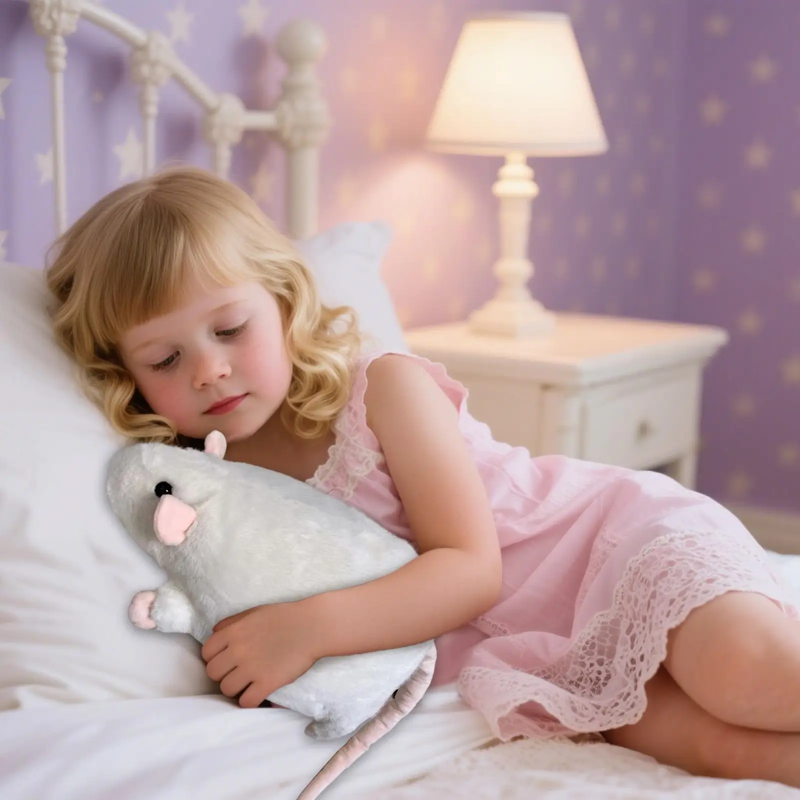 

Plush Mice Toy Cute Stuffed Animal Doll Realistic Plush Mice Doll for Children Gathering Stress Relief Role-Playing Living Room