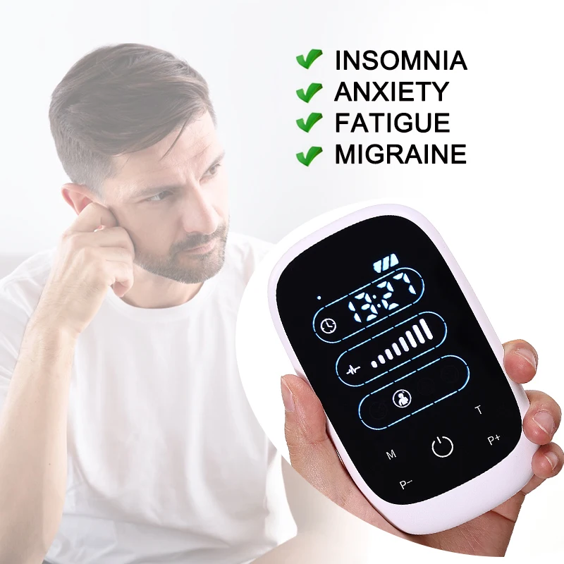 Insomnia Anxiety Depression CES Sleeping Therapy Transcranial Microcurrent Pulse Massage CES Sleep Aid Device Instrument Home