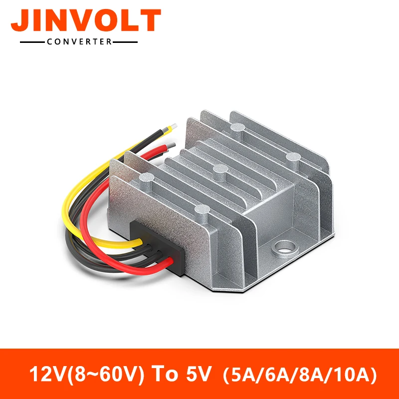 

Понижающий модульный преобразователь постоянного тока от 12 В до 5 В (8–60 В вход, выход 5 А/6 А/8 А/10 А), преобразователь мощности постоянного напряжения
