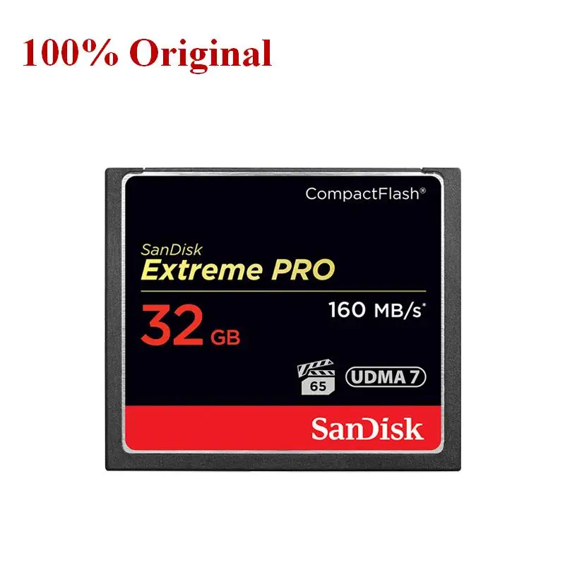 Karta pamięci SanDisk CF 160MB/S 32GB 64GB 128GB 256GB Extreme PRO High Speed Compact Flash Card do DSLR i HD Camcorder disc