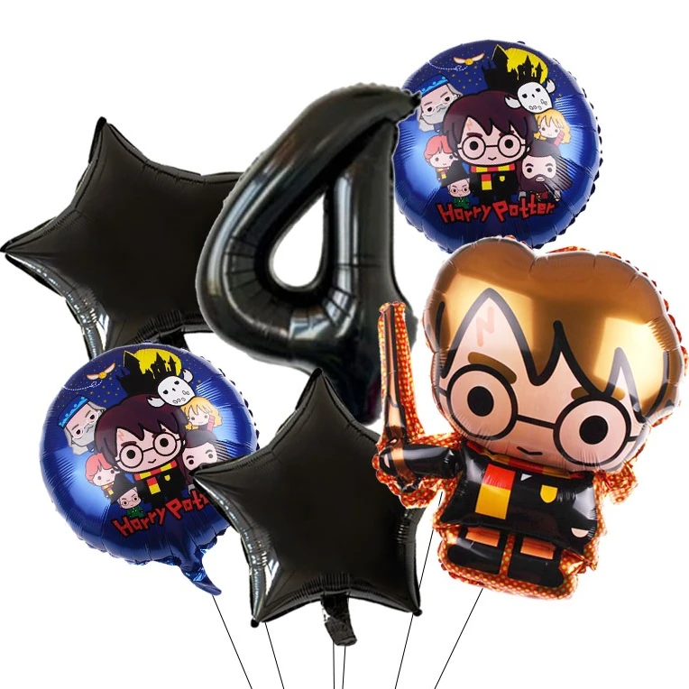Cartoon Magic Academy Balloon Wreath Arch Kit Balloon Snitch Wizard Hat Halloween Party Themed Birthday Supplies Decoration Gift view 3