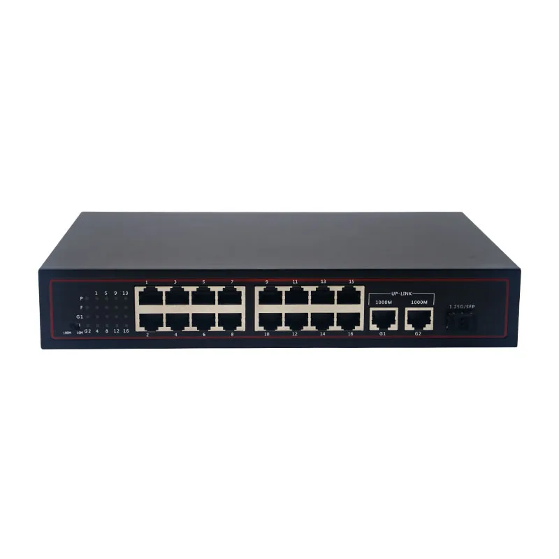 

Desktop Type Power 260W 16+2+1 Switch POE 100Mbps 2 Uplink 1000Mbps SFP 16 Port POE Switch With SFP
