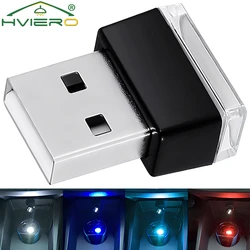 Mini Auto USB Car Rgb LED Atmosphere Light Red Blue White Decorative Lamp Emergency Lighting Universal Portable Plug Play Night