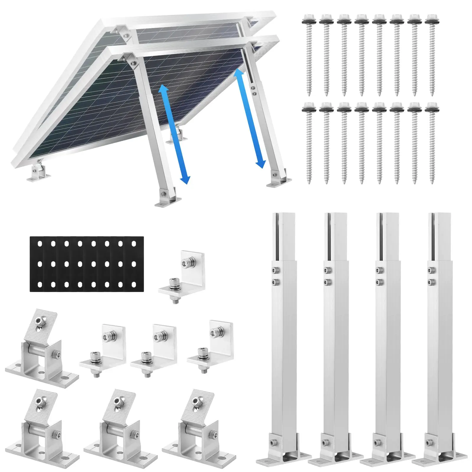 Front Rear Leg Adjustable PV Mount System, Universal Solar Roof Fixing Accessories, Ready Stock Parts for Fast On-Site Ho
