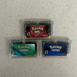 Pokemon Emerald Sapphire Ruby GBA 32 Bit Video Game Cartrdige Card with RTC USA Version