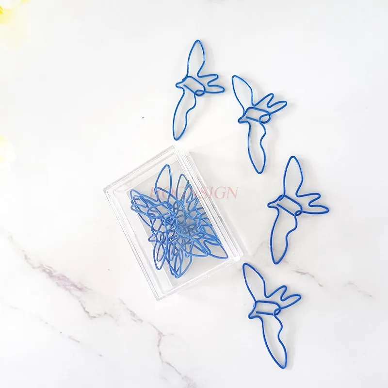 12pcs new blue bird paper clip creative paper clip animal paper clip cartoon paper clip