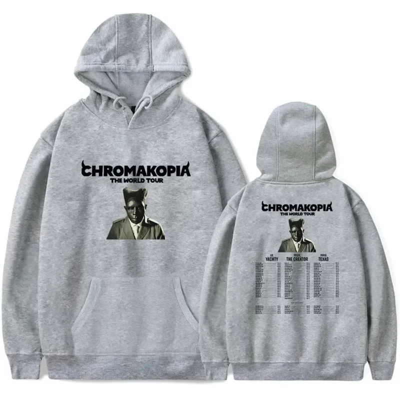 Unisex Hoodies Printed Chromakopia The World Tour Casual Loose Long Sleeve Solid Pullovers Fashion Trendy Letters Sweatshirt